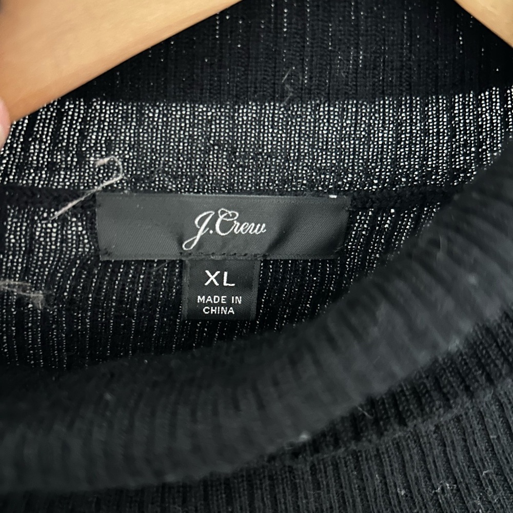 J Crew Merino Wool Puffed Sleeve Ribbed Turtleneck